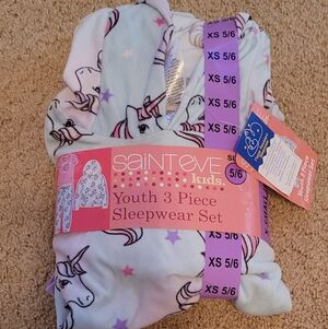 Sainteve Kids Unicorn Sleepwear Set - White and Pink Size 5/6